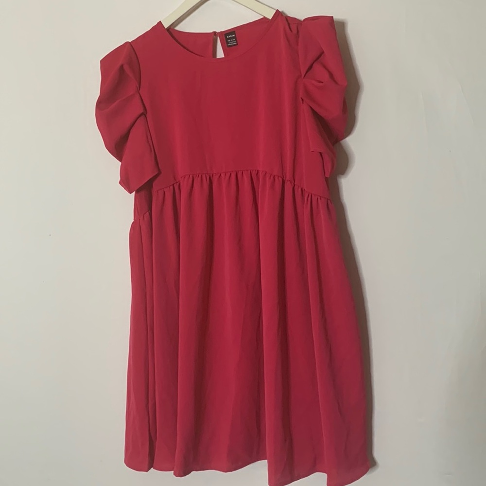 Shein Hot Pink Puff Sleeve Dress Size L
